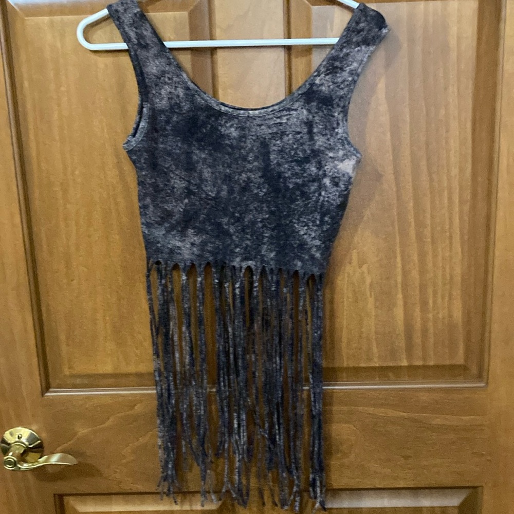 Privately privileged tank top short with tassels M purplely black